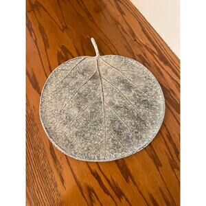 Pottery barn distressed salvaged metal leaf platter